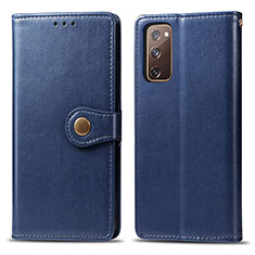 Leather Case Stands Flip Cover Holder S05D for Samsung Galaxy S20 FE 4G Blue