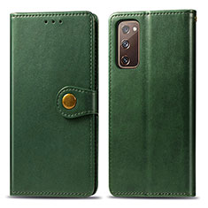 Leather Case Stands Flip Cover Holder S05D for Samsung Galaxy S20 FE 4G Green