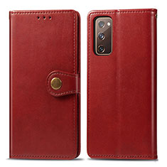 Leather Case Stands Flip Cover Holder S05D for Samsung Galaxy S20 FE 4G Red