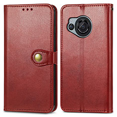 Leather Case Stands Flip Cover Holder S05D for Sharp Aquos R8 Red