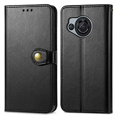 Leather Case Stands Flip Cover Holder S05D for Sharp Aquos R8s Black