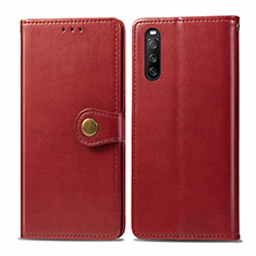 Leather Case Stands Flip Cover Holder S05D for Sony Xperia 10 III Lite Red