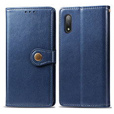 Leather Case Stands Flip Cover Holder S05D for Sony Xperia Ace II Blue