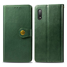 Leather Case Stands Flip Cover Holder S05D for Sony Xperia Ace II SO-41B Green