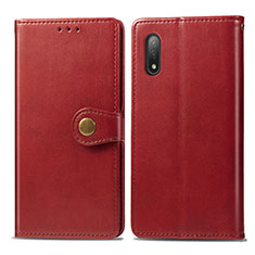 Leather Case Stands Flip Cover Holder S05D for Sony Xperia Ace II SO-41B Red