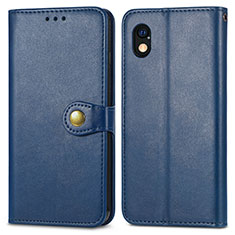 Leather Case Stands Flip Cover Holder S05D for Sony Xperia Ace III SO-53C Blue