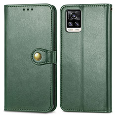 Leather Case Stands Flip Cover Holder S05D for Vivo V20 Green