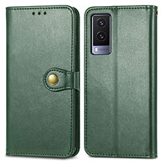 Leather Case Stands Flip Cover Holder S05D for Vivo V21e 5G Green