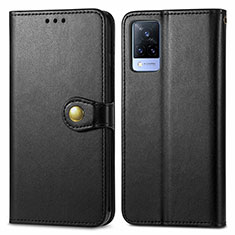 Leather Case Stands Flip Cover Holder S05D for Vivo V21s 5G Black