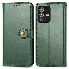 Leather Case Stands Flip Cover Holder S05D for Vivo V23 5G Green