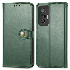 Leather Case Stands Flip Cover Holder S05D for Vivo X70 5G Green