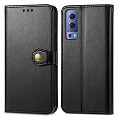 Leather Case Stands Flip Cover Holder S05D for Vivo Y75s 5G Black