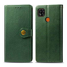 Leather Case Stands Flip Cover Holder S05D for Xiaomi POCO C3 Green