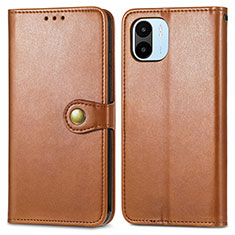 Leather Case Stands Flip Cover Holder S05D for Xiaomi Poco C50 Brown