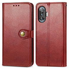 Leather Case Stands Flip Cover Holder S05D for Xiaomi Poco F3 GT 5G Red