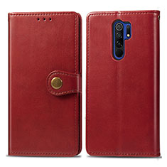 Leather Case Stands Flip Cover Holder S05D for Xiaomi Poco M2 Red