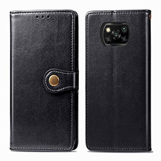 Leather Case Stands Flip Cover Holder S05D for Xiaomi Poco X3 Pro Black