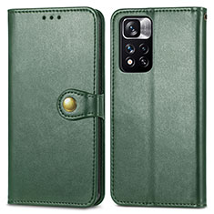 Leather Case Stands Flip Cover Holder S05D for Xiaomi Poco X4 NFC Green