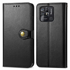 Leather Case Stands Flip Cover Holder S05D for Xiaomi Redmi 10 Power Black
