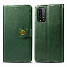 Leather Case Stands Flip Cover Holder S05D for Xiaomi Redmi 9 Power Green