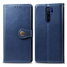 Leather Case Stands Flip Cover Holder S05D for Xiaomi Redmi 9 Prime India Blue