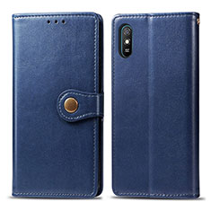 Leather Case Stands Flip Cover Holder S05D for Xiaomi Redmi 9A Blue