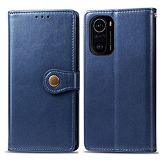 Leather Case Stands Flip Cover Holder S05D for Xiaomi Redmi K40 5G Blue