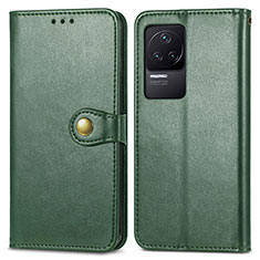 Leather Case Stands Flip Cover Holder S05D for Xiaomi Redmi K50 Pro 5G Green