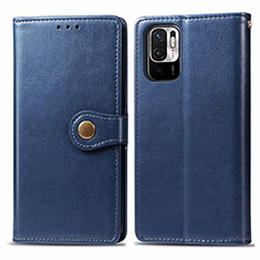 Leather Case Stands Flip Cover Holder S05D for Xiaomi Redmi Note 10 JE 5G Blue