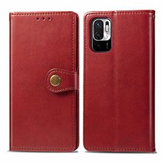 Leather Case Stands Flip Cover Holder S05D for Xiaomi Redmi Note 10 JE 5G Red