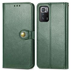 Leather Case Stands Flip Cover Holder S05D for Xiaomi Redmi Note 10 Pro 5G Green