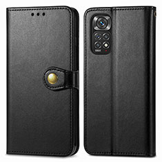 Leather Case Stands Flip Cover Holder S05D for Xiaomi Redmi Note 11 Pro 4G Black