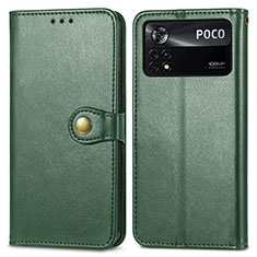 Leather Case Stands Flip Cover Holder S05D for Xiaomi Redmi Note 11E Pro 5G Green