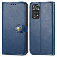 Leather Case Stands Flip Cover Holder S05D for Xiaomi Redmi Note 11S 4G Blue