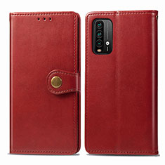 Leather Case Stands Flip Cover Holder S05D for Xiaomi Redmi Note 9 4G Red