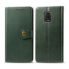 Leather Case Stands Flip Cover Holder S05D for Xiaomi Redmi Note 9S Green