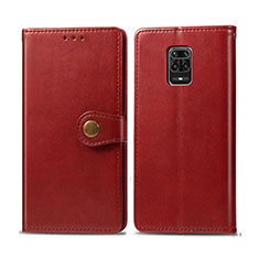 Leather Case Stands Flip Cover Holder S05D for Xiaomi Redmi Note 9S Red