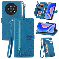 Leather Case Stands Flip Cover Holder S06D for Huawei Enjoy 50 Pro Blue