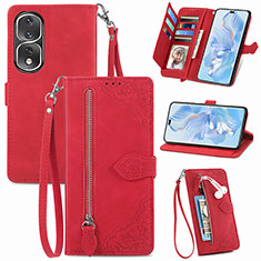 Leather Case Stands Flip Cover Holder S06D for Huawei Honor 80 Pro 5G Red