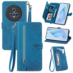 Leather Case Stands Flip Cover Holder S06D for Huawei Honor Magic5 5G Blue