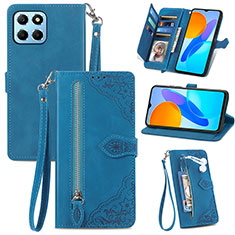 Leather Case Stands Flip Cover Holder S06D for Huawei Honor X8 5G Blue