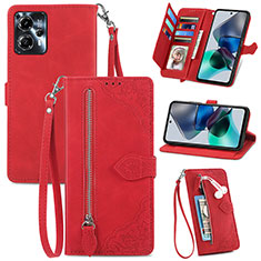 Leather Case Stands Flip Cover Holder S06D for Motorola Moto G13 Red