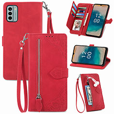 Leather Case Stands Flip Cover Holder S06D for Nokia G22 Red