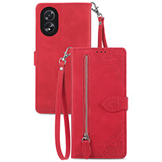 Leather Case Stands Flip Cover Holder S06D for Oppo A38 Red