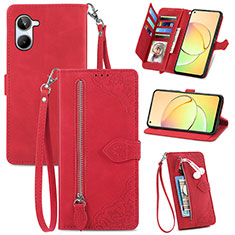 Leather Case Stands Flip Cover Holder S06D for Realme 10 Pro 5G Red