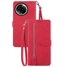 Leather Case Stands Flip Cover Holder S06D for Realme V50s 5G Red