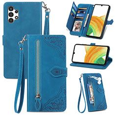 Leather Case Stands Flip Cover Holder S06D for Samsung Galaxy A13 4G Blue