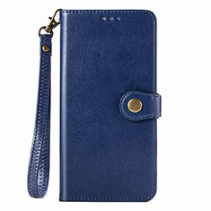 Leather Case Stands Flip Cover Holder S06D for Samsung Galaxy A91 Blue