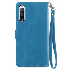 Leather Case Stands Flip Cover Holder S06D for Sony Xperia 10 IV SO-52C Blue