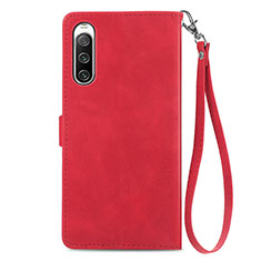 Leather Case Stands Flip Cover Holder S06D for Sony Xperia 10 IV SO-52C Red